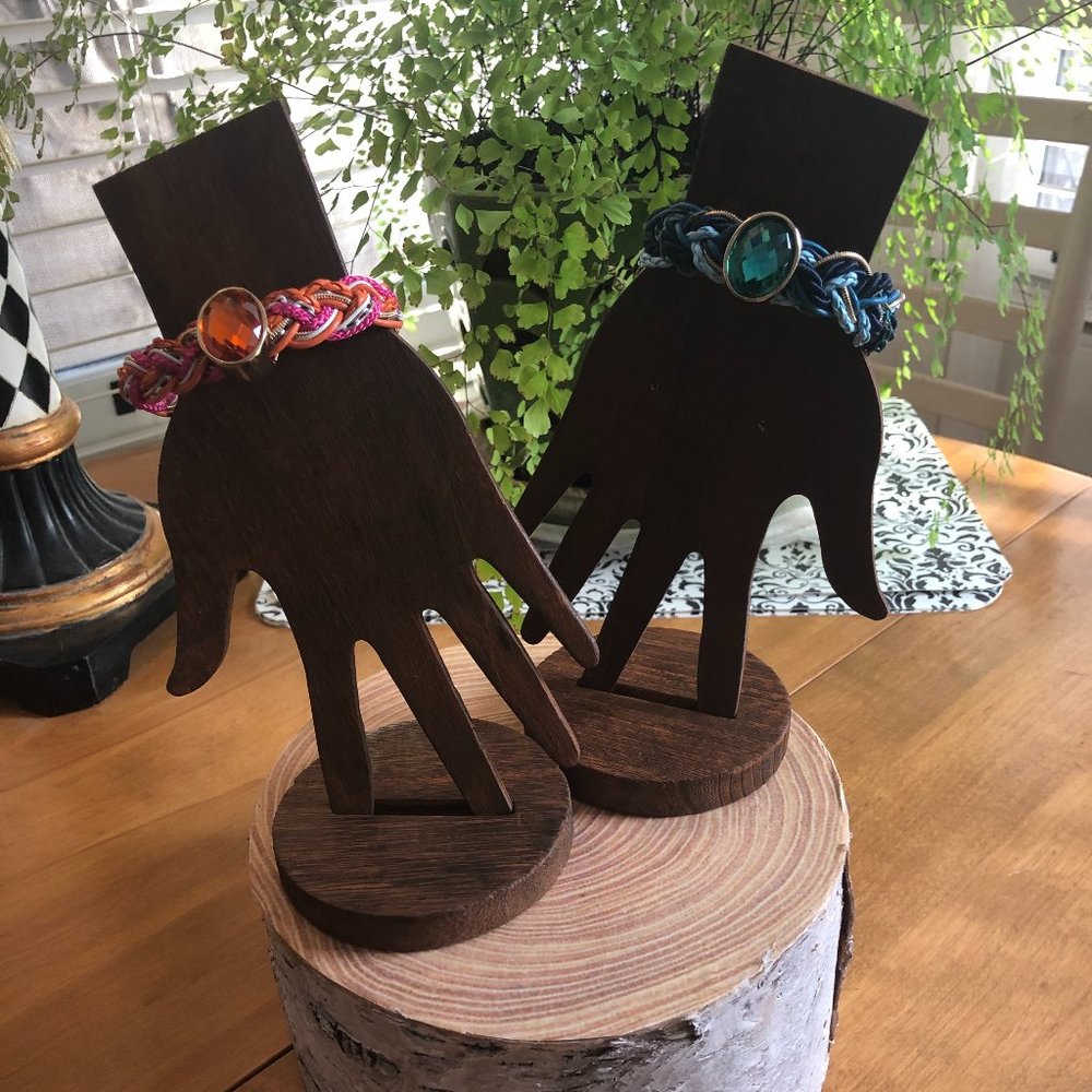 NWOT - Blue textured bracelet and Pink and Orange textured bracelet